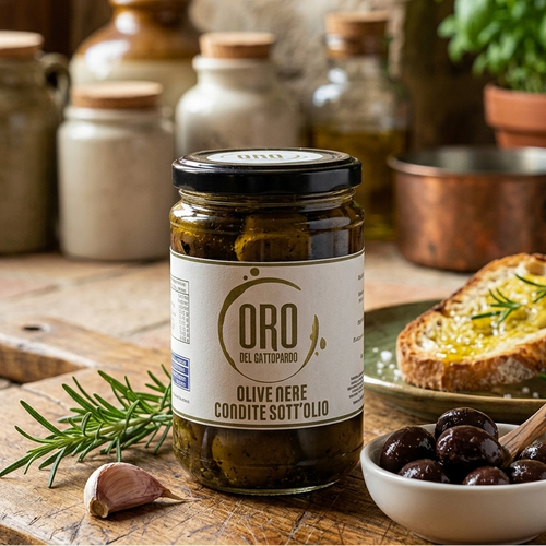 Olive Nere Condite Sott'Olio
